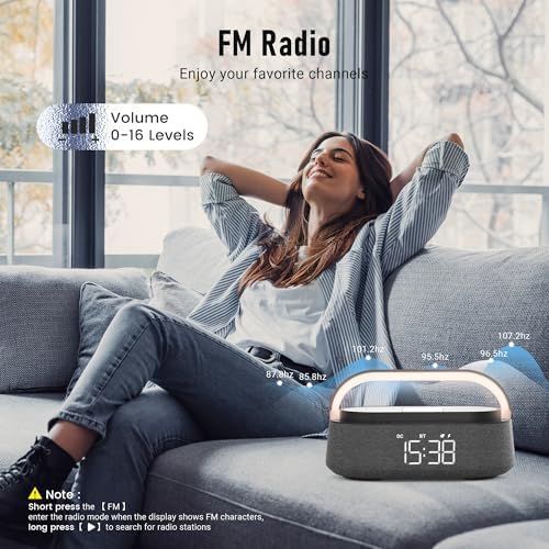 FREEFISH 6-in-1 Bluetooth Speaker with Wireless Charger and Night Light