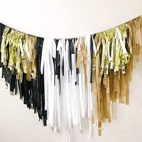 PartyWoo Gold Crepe Paper Streamers 4 Rolls 328ft