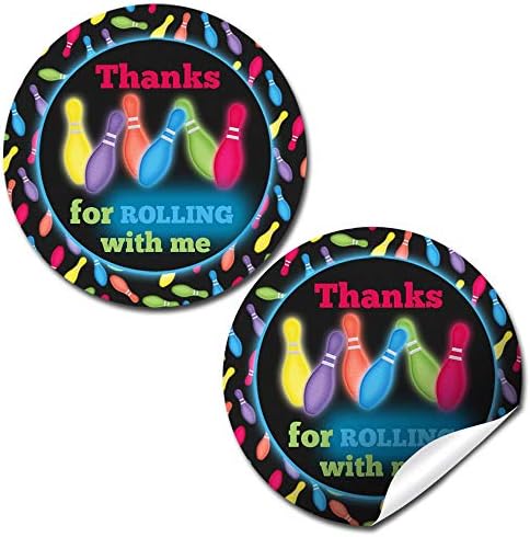 Cosmic Glow Bowling Sticker Labels for Kids