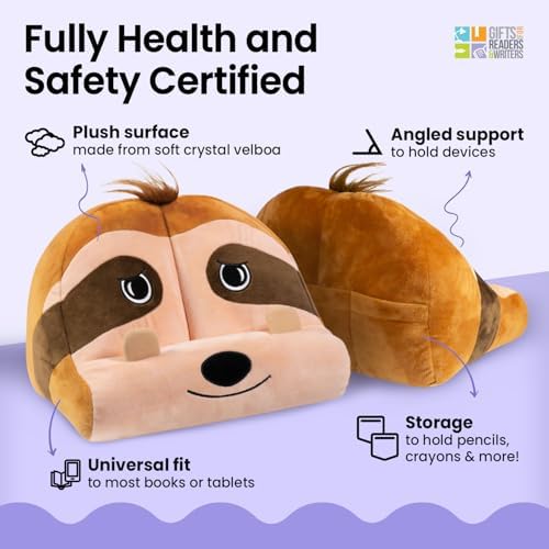 Fun iPad Stand for Kids Cuddly Book Holder and Reading Pillow