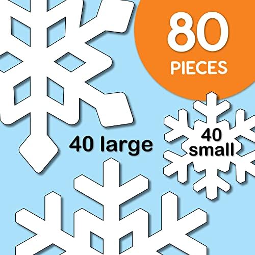80 Pieces Snowflake Paper Cutouts with Idea Guide