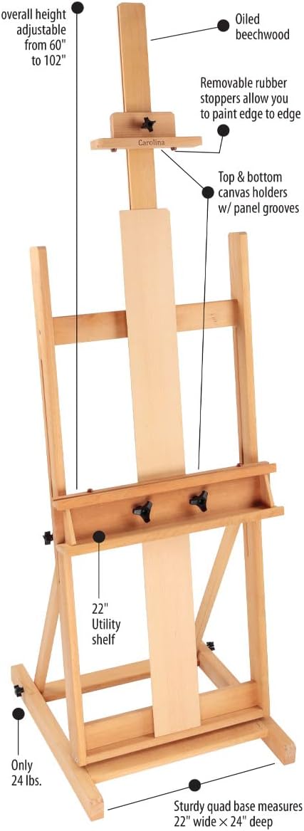 Creative Mark Carolina Wooden H-Frame Artist Studio Floor Easel