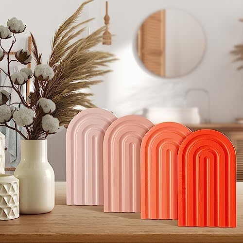 Harloon 4 Pcs Rainbow Boho Bookends for Shelves