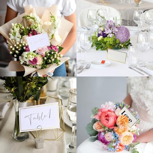 50Pcs Gold Foil Wedding Place Cards with Tent Design