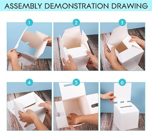 White Raffle Boxes 24 PCS 6x6x6 Inch Cardboard Suggestion Boxes