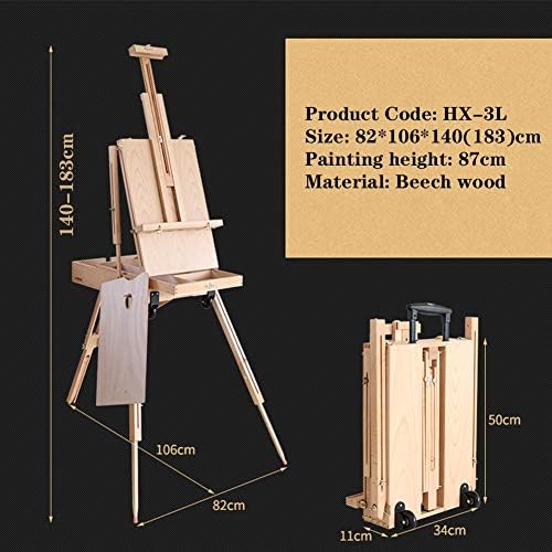 Red Universal Wheel Folding Easel with Storage
