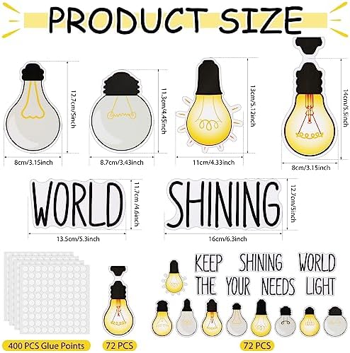 Karenhi 108 Pcs Light Bulb Bulletin Board Decor Set