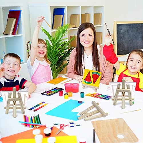 DUGATO 8-inch Mini Wood Easel Set 6 Pack