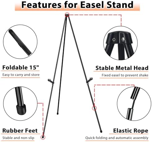 Instant Display Easel Stand 63 Collapsible Portable Art Easel