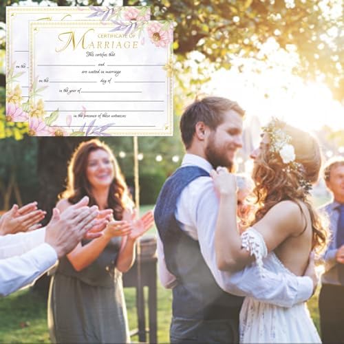 25 Pcs Gold Foil Wedding Certificates 11x85 Inch Blank Ceremony Paper