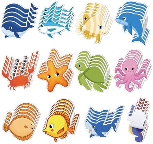 Zhanmai 60 Pack Ocean Animal Sticky Notes Set