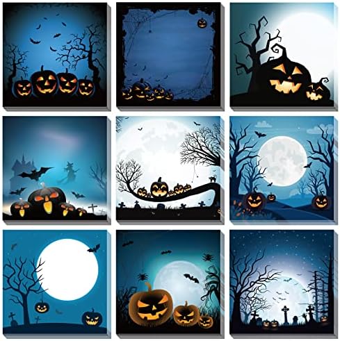 9 Piece Halloween Sticky Note Set with 450 Self-Adhesive Notes