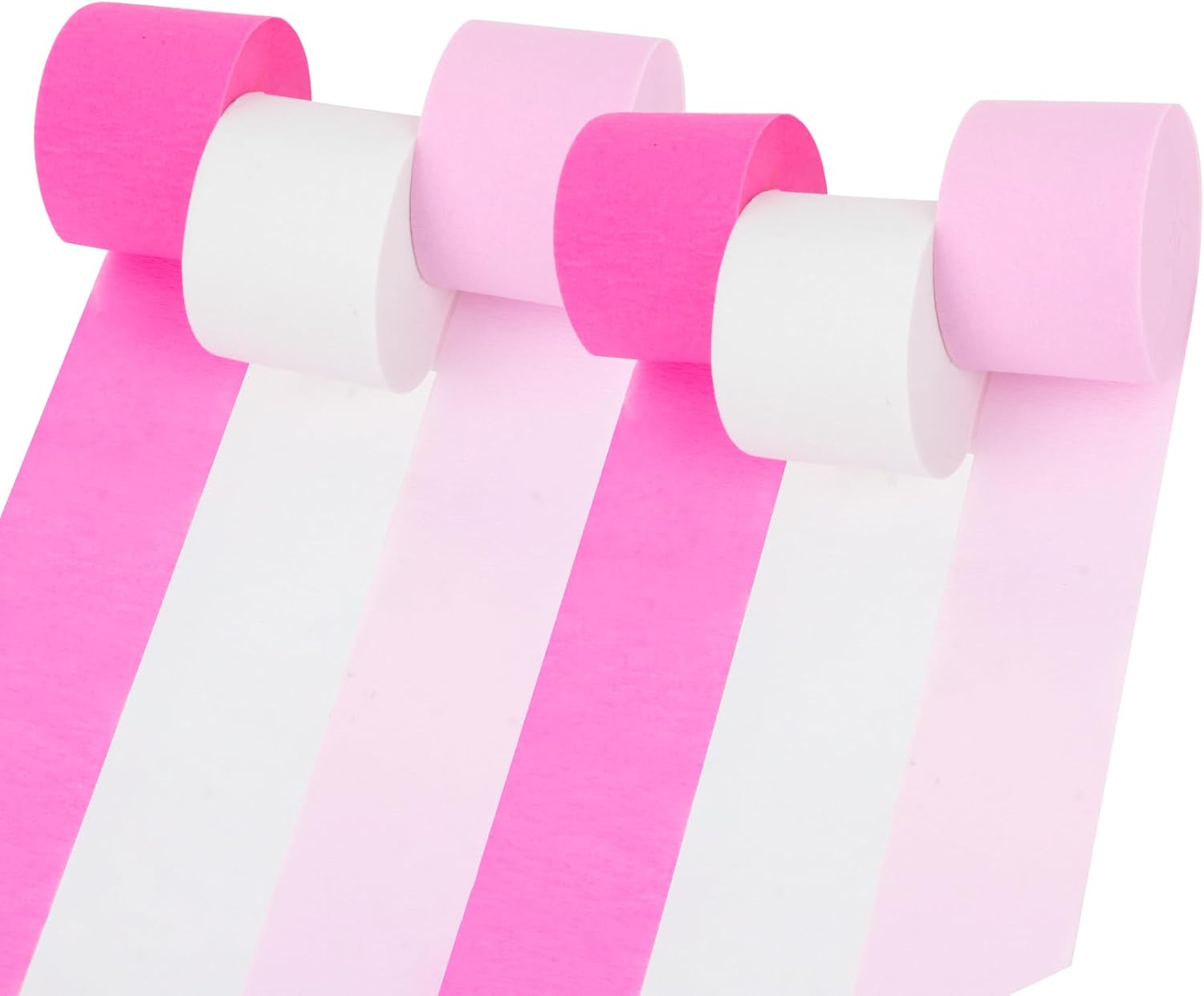 MAQIHAN Pink Crepe Paper Streamers 6 Rolls 492ft