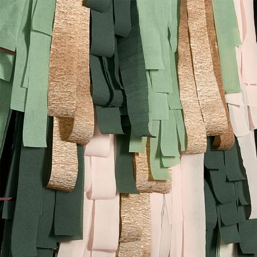 PartyWoo Green Crepe Paper Streamers 10 Rolls 820 Ft Pack