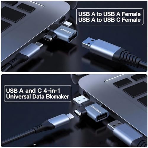 USB Data Blocker - 4 in 1 Hack Proof Secure Charging