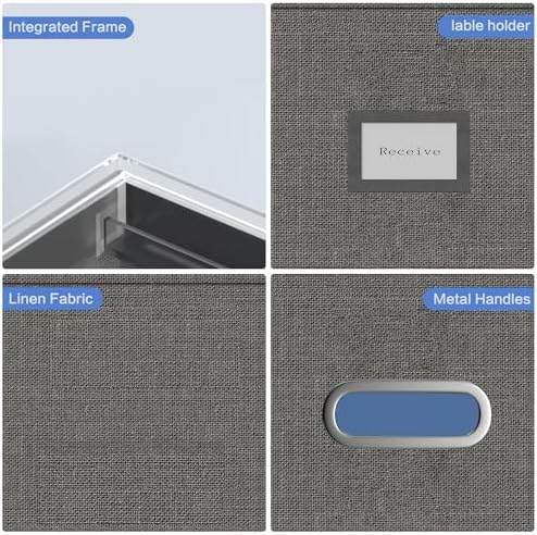 3-Pack File Organizer Box with Lid and Hanging Folders - Grey