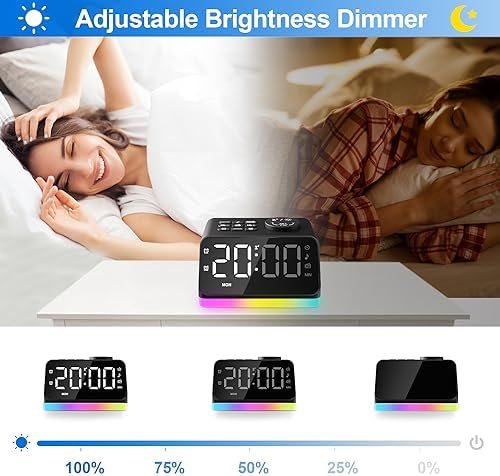 JALL Digital Alarm Clock with FM Radio and Night Light