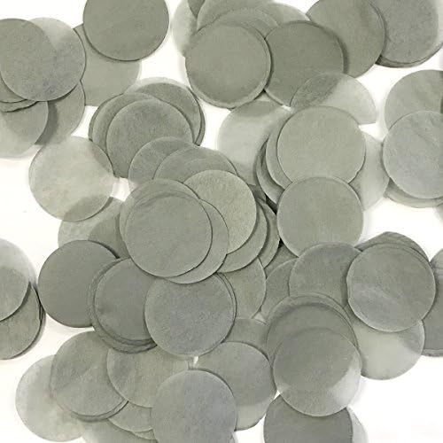 Allydrew Round Tissue Paper Confetti 1 Inch Gray