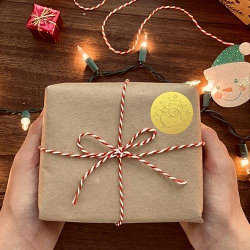Peacoblue Gold Foil Santa Claus Seals 2 Inch 100Pcs