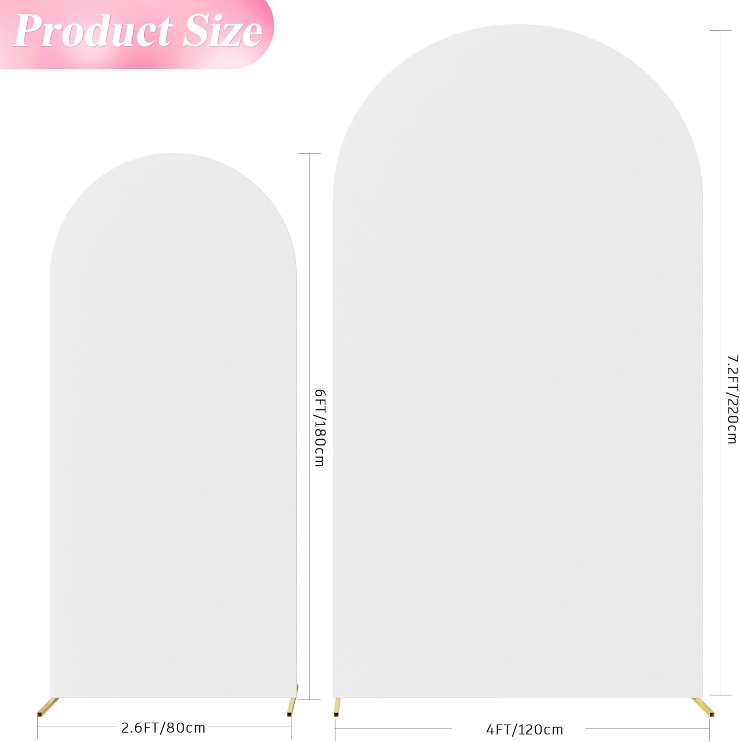 Wokceer 2 Piece White Spandex Arch Cover for Weddings and Parties