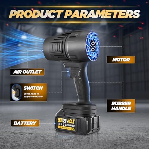 Sakerplus Portable Dust Cleaner with Adjustable Speed and 2 Rechargeable Batteries