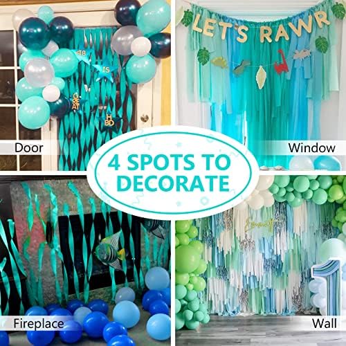 PartyWoo Crepe Paper Streamers 4 Rolls 328ft Pack