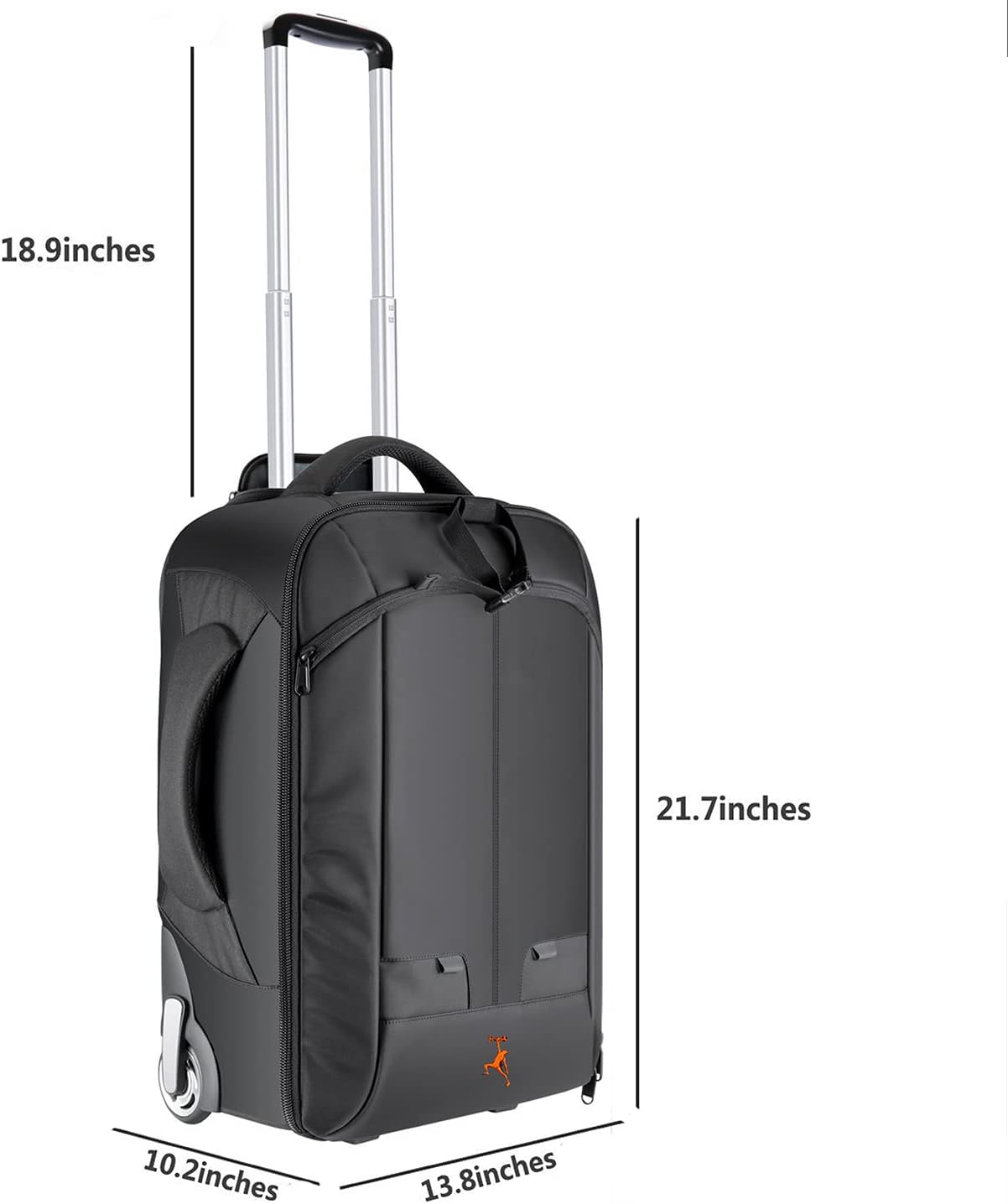 Wheeled Camera Backpack 20 with Telescoping Handle and Detachable Compartments