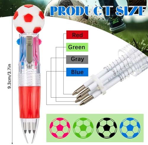 Kosiz 24 Pack Soccer Themed Multicolor Pens