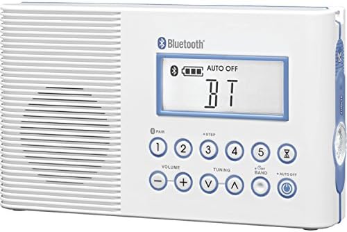 Sangean H202 Waterproof Shower Radio with Weather Alerts and Bluetooth