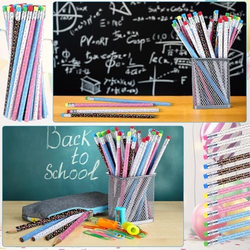 48 Donut Sprinkle Pencils with Erasers for Parties and School