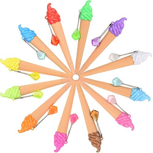 12 Piece Ice Cream Shape Writing Pens for Kids