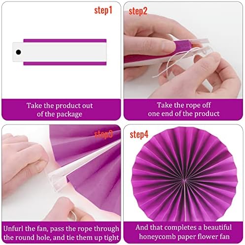 12 Piece Confetti Hanging Paper Fans for Classroom Decorations
