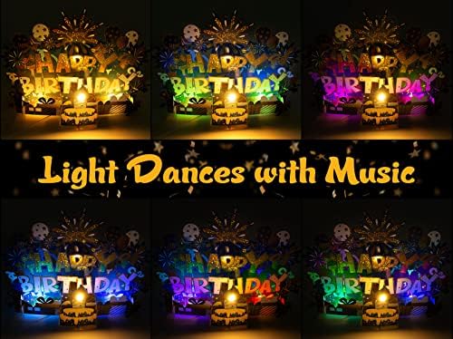 Musical Pop Up Birthday Card with LED Light and Happy Birthday Music