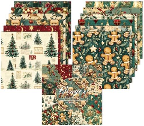EAMOTOL 6 Inch Christmas Cardstock Paper Pad - 24 Sheets Decorative