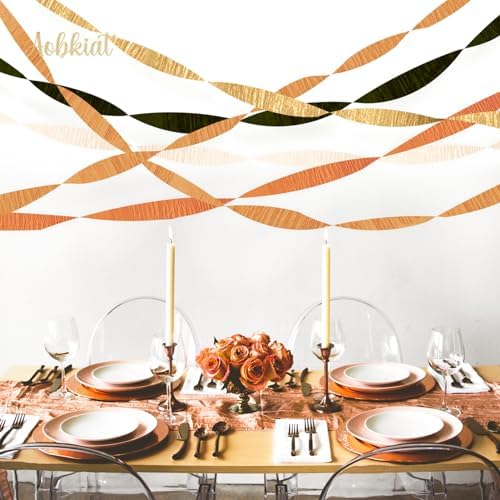 AOBKIAT Crepe Paper Streamers 5 Rolls for Fall Decorations