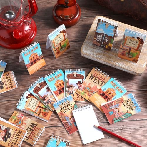 Faccito 24 Pcs Western Cowboy Mini Notepads