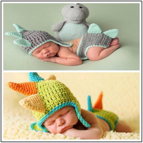 Newborn Photography Props Cute Dinosaur Hat and Diaper Cove