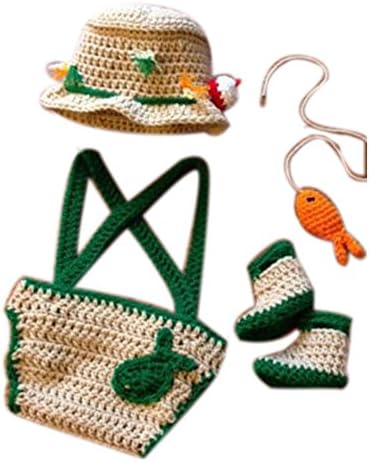 MuTong Newborn Baby Photo Crochet Kintted Fisherman Set
