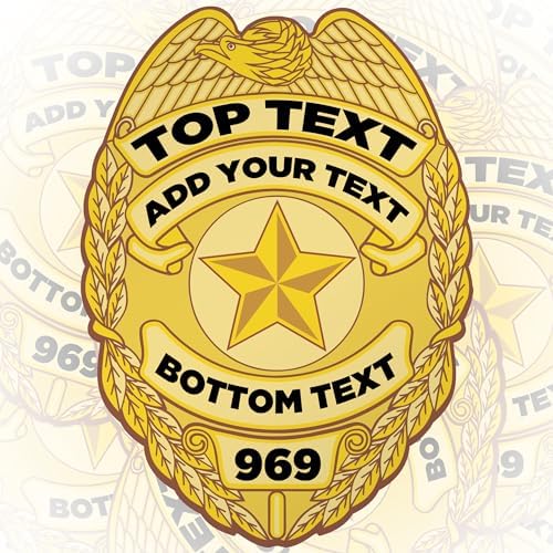Custom Police Badge Sticker for Water Bottle Phone Case Laptop