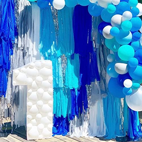 PartyWoo Crepe Paper Streamers 4 Rolls Light Blue