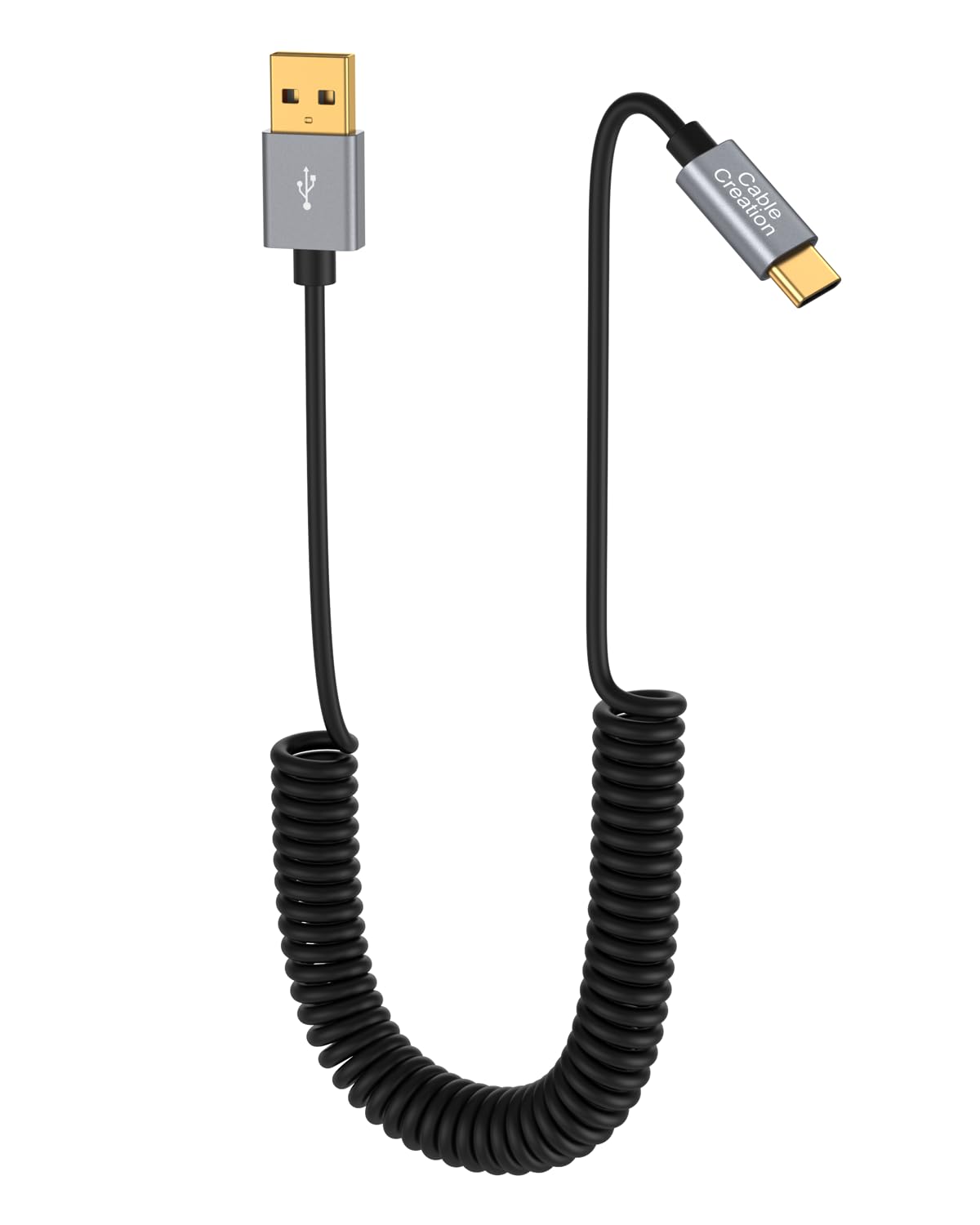 CableCreation USB C Fast Charging Coiled 2-Pack Retractable