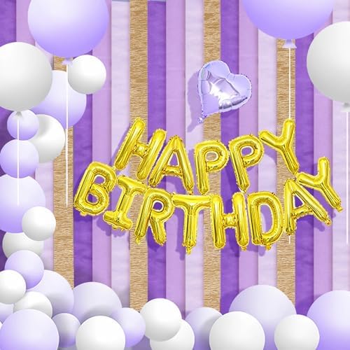 Purple Gold Crepe Paper Streamers 8 Rolls 18 Inch x 82 Ft