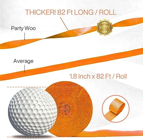 PartyWoo Crepe Paper Streamers 6 Rolls 492ft Pack