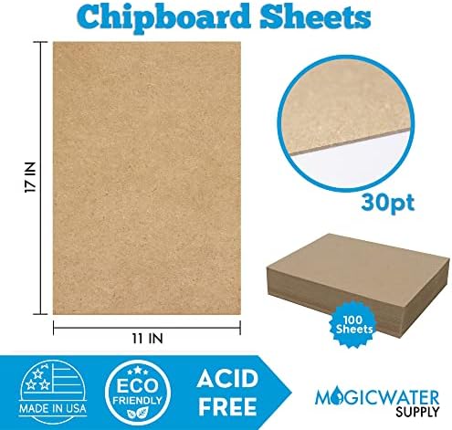 100 Chipboard Sheets 11x17 Inch 30pt Brown Kraft Cardboard