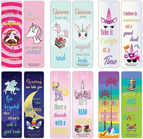 Creanoso Cool and Amazing Unicorn Bookmarks 30-Pack
