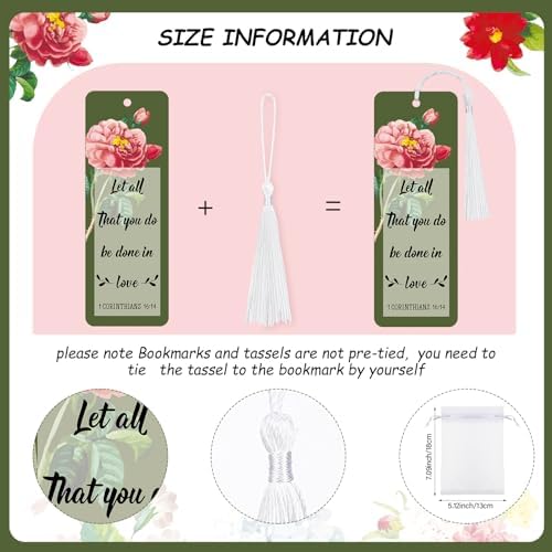 Spakon 35 Set Mothers Day Bible Verse Bookmarks Bamboo Pens Gift Bags