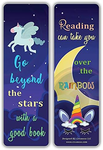 Creanoso Cool and Amazing Unicorn Bookmarks 30-Pack