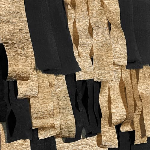 PartyWoo Black Crepe Paper Streamers 4 Rolls 328ft Pack