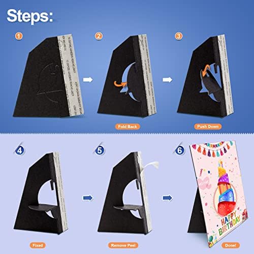 Lineco Self Stick Cardboard Easel Back 3 Inch Single Wing 25 Pack Black