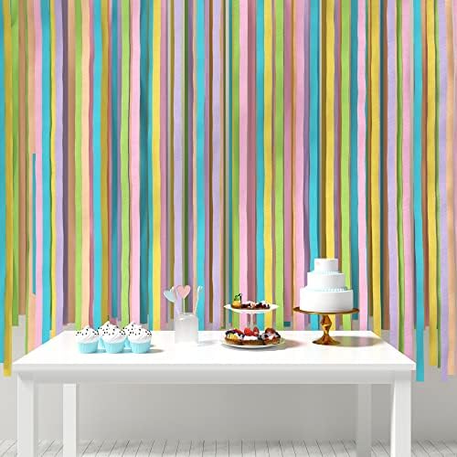 HOUSE OF PARTY Pastel Crepe Paper Streamers - 6 Rolls 492ft Total